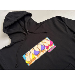 Hook Ups Skateboards Hoody 3 Girls Black