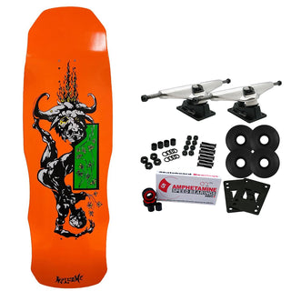 Welcome Skateboard Complete Horny on Dark Lord 9.75" x 31.75" Neon Orange