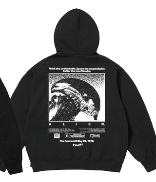 Huf X Aliens Hoodie Fossilized Pullover Size Black