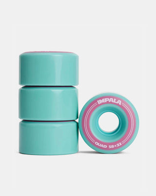 Impala Rollerskates Replacement Wheels 4-Pack 58mm Aqua
