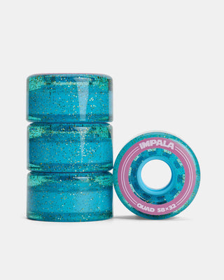 Impala Rollerskates Replacement Wheels 4-Pack 58mm Holographic Glitter