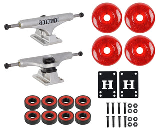 Independent Skateboard Trucks Reynolds Hollow 129 + Red Wheels, Bearings HW Kit