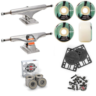 Independent Skateboard Trucks 159 + Satori 53mm 101A Wheels Indy Bearings Hardware Risers