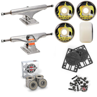 Independent Skateboard Trucks 159 + Satori 52mm 101A Wheels Indy Bearings Hardware Risers