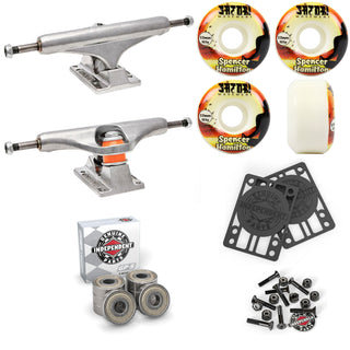 Independent Skateboard Trucks 149 + Satori 52mm 101A Wheels Indy Bearings Hardware Risers