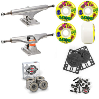 Independent Skateboard Trucks 159 + Satori 53mm 101A Wheels Indy Bearings Hardware Risers