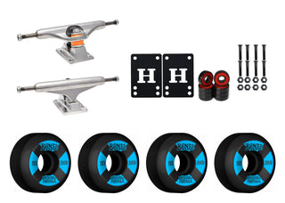 Independent Trucks 169 (9.125"), Bones 100's 53mm V5 #4 Black Wheels/Bearings/Hardware