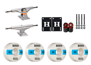 Independent Trucks 159 (8.75"), Bones 100's 53mm V4 #14 White Wheels/Bearings/Hardware
