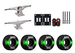 Independent Trucks 159 (8.75"), Bones 100's 54mm V4 #14 Black Wheels/Bearings/Hardware