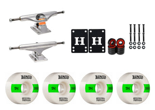 Independent Trucks 159 (8.75"), Bones 100's 54mm V4 #14 White Wheels/Bearings/Hardware
