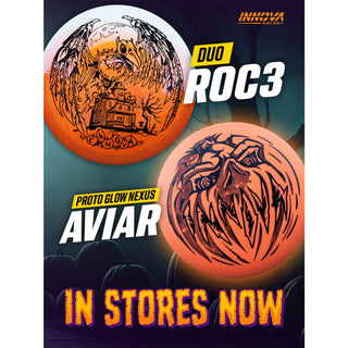 Innova Disc Golf Halloween 2025 Duo Blend Roc3 Midrange 5/4/0/3 Orange White/Indigo 176 grams