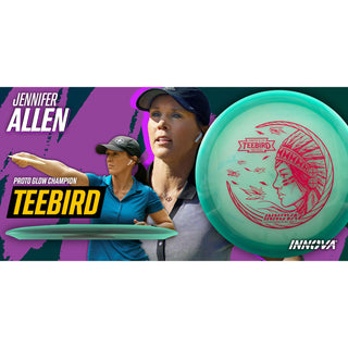 Innova Disc Golf Jennifer AllenÂ Tour Series Proto Glow Champion Teebird 7/5/0/2 Purple/White 173 grams