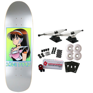 JK Industries Skateboard Complete Dream Girl Shaped Silver 9.5" Hook Ups