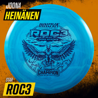Innova Disc Golf Team Champion Series Joona Heinanen Star Roc3 5/4/0/3 Orange Swirl/Green 180 grams