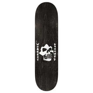 Krooked Skateboard Deck Worrest Skull and Bolts Twin Tail Slick 8.3" x 31.9"