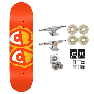 Krooked Skateboard Orange 8.25" Independent Spitfire Premium Kit