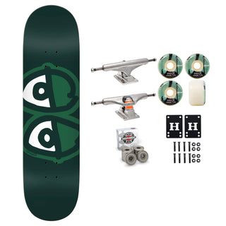 Krooked Skateboard Green Easy Rider 8.25" Independent Satori Premium Kit