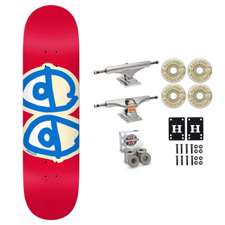 Krooked Skateboard Red 8.25" Independent Spitfire Premium Kit