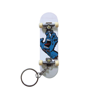 Santa Cruz Keychain Screaming Hand Fingerboard White 3.25" x 1"