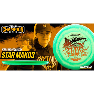 Innova Disc Golf Team Champion Series Kona Montgomery Star Mako3 5/5/0/0 Green Swirl/Blue Scales 180 grams