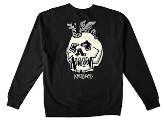 Krooked Skateboards Sweatshirt No Monster Crew Black