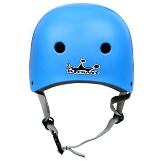 Krown Cyan Blue Shell with Grey Strap Skateboard Helmet, Adult One Size