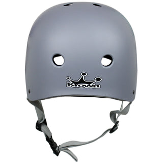 Krown Grey Shell with Grey Strap Skateboard Helmet, Adult One Size