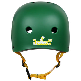 Krown Hunter Green Shell with Yellow Strap Skateboard Helmet, Adult One Size