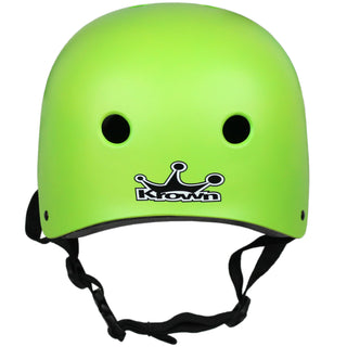Krown Neon Green Shell with Black Strap Skateboard Helmet, Adult One Size