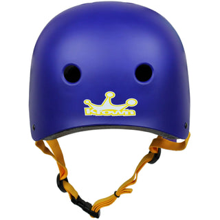 Krown Navy Shell with Yellow Strap Skateboard Helmet, Adult One Size