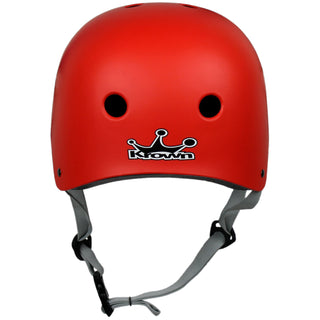 Krown Red Shell with Grey Strap Skateboard Helmet, Adult One Size