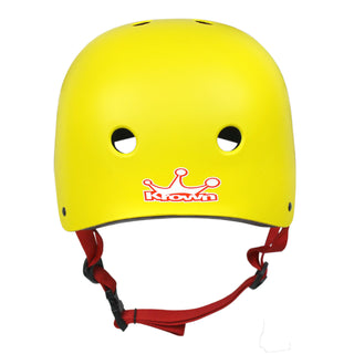 Krown Yellow Shell with Red Strap Skateboard Helmet, Adult One Size