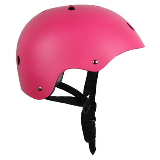 Krown Pink Shell with Black Strap Skateboard Helmet, Youth One Size