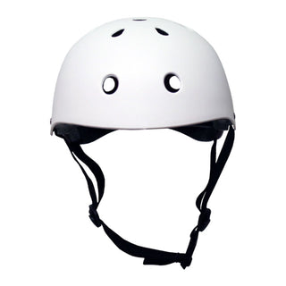 Krown White Shell with Black Strap Skateboard Helmet, Youth One Size