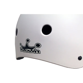 Krown White Shell with Black Strap Skateboard Helmet, Youth One Size