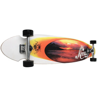 Krown Longboard Complete Kicktail Orange Sunset