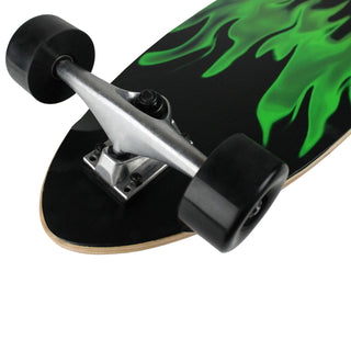 Krown Longboard Complete Pintail Green Flame