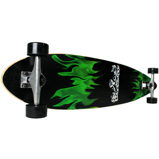 Krown Longboard Complete Pintail Green Flame