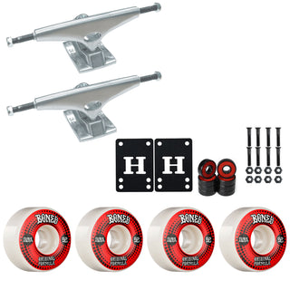 Krux Skateboard Trucks K5 8.5" Kit Bones 52mm V4 OG White Wheels/Bearings/Hardware