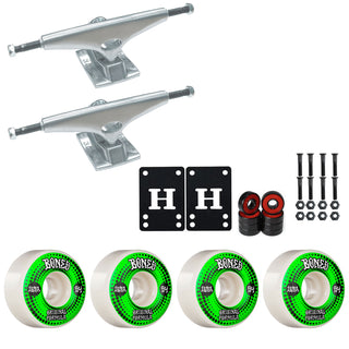 Krux Skateboard Trucks K5 8.25" Kit Bones 54mm V4 OG White Wheels/Bearings/Hardware