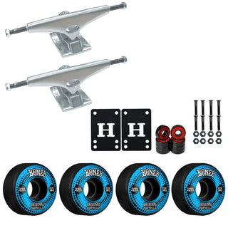 Krux Skateboard Trucks K5 9.0" Kit Bones 53mm V4 OG Black Wheels/Bearings/Hardware