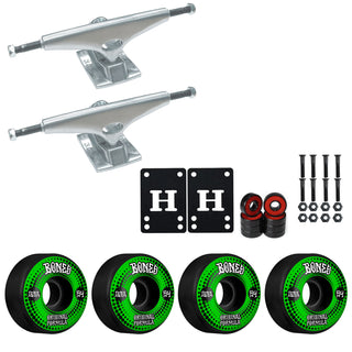 Krux Skateboard Trucks K5 8.5" Kit Bones 54mm V4 OG Black Wheels/Bearings/Hardware