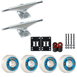 Krux Skateboard Trucks K5 9.0" Kit Bones 53mm V5 OG White Wheels/Bearings/Hardware