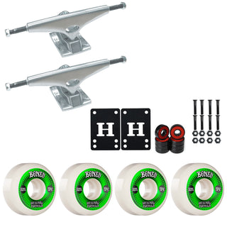Krux Skateboard Trucks K5 8.25" Kit Bones 54mm V5 OG White Wheels/Bearings/Hardware