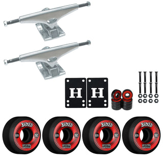Krux Skateboard Trucks K5 8.0" Kit Bones 52mm V5 OG Black Wheels/Bearings/Hardware