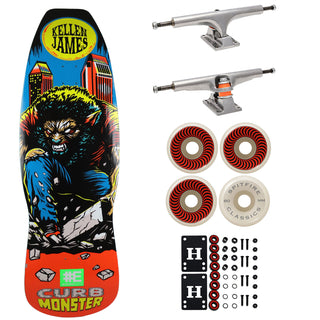 Everybody Skates Skateboard Complete Kellen James Curb Monster Big Board 12.4" x 40" with Independent Trucks, Spitfire Wheels
