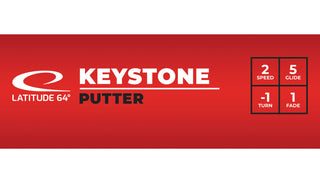 Latitude 64 Disc Golf Zero Medium Keystone Putter 2/5/-1/1 Dark Grey/Purple 173 grams