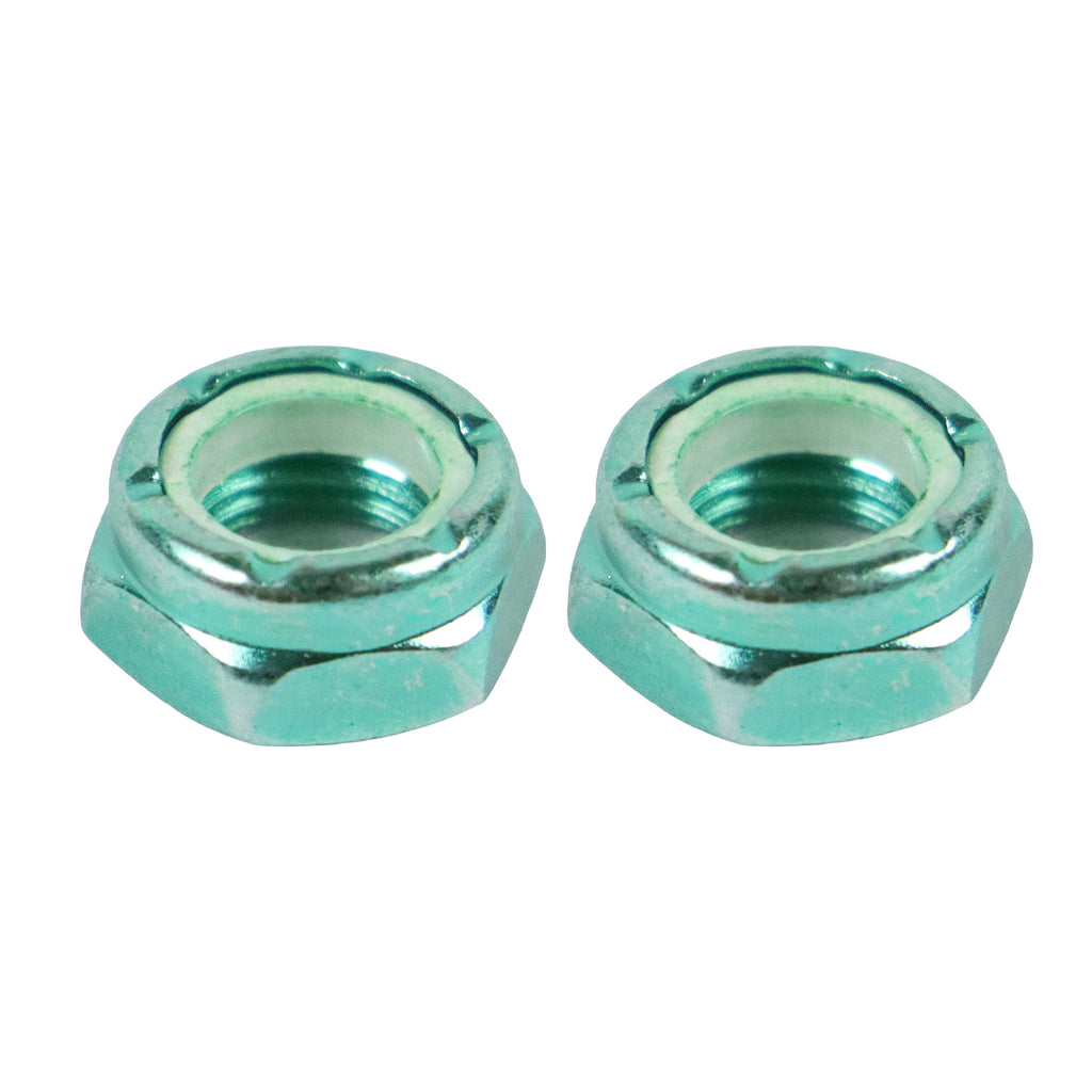 Ecrous d'axe de skateboard verts - Lot de 4 écrous en acier