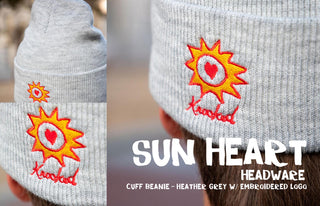 Krooked Skateboards Beanie Sun Heart Cuff Heather Grey