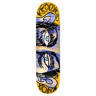 Krooked Skateboard Deck DBX Knox Watcher Yellow 8.5" x 32.18"